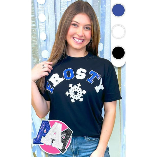 Frosty Sequin Christmas Graphic T-Shirt
