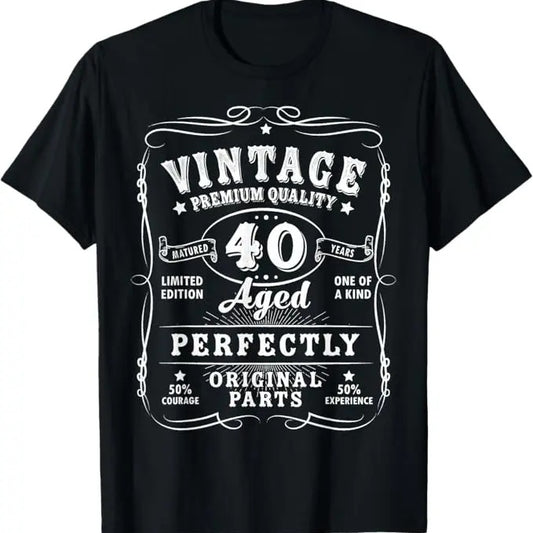 Funny Birthday Shirts, Vintage 40th Birthday Decorations Men Gag Funny 40 Birthday T-Shirt - Menswear Top