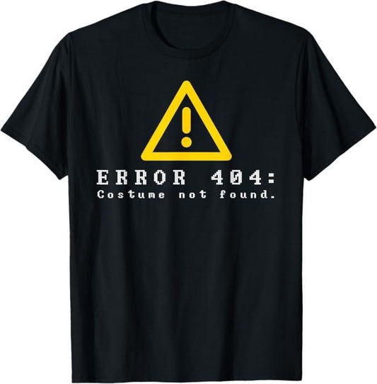 Funny Error 404 Costume Not Found Shirt, Error 404 Costume Not Found Funny Halloween Computer Geek T-Shirt - Menswear Topstyle{n002}2