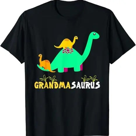 Funny Grandma Shirt, Gift For Grandmother, Funny Dinosaur Grandma Saurus T-Shirt Casual Cotton Top