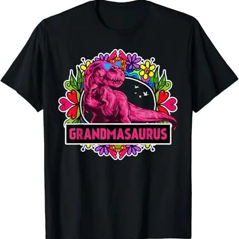 Funny Grandma Shirt, Gift For Grandmother, Funny Grandma Saurus T-Shirt Casual Cotton Top
