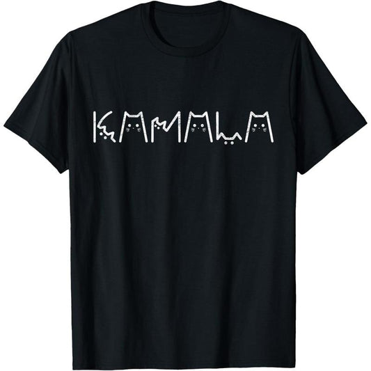 Funny Kamala Harris Cat Lettering Positive Cute kamala Cat T-Shirt made in usa