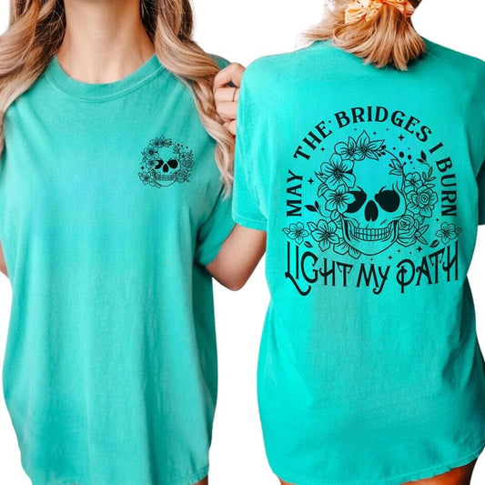 Funny Light My Path Shirt, Funny Women Tee, Humor Graphic Tee, Comfy Fabric Oversized Graphic Tee, Women's Tops, Cotton Fabric Relaxed Fit Chic Style