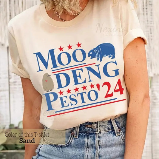 Funny Moo Deng Shirt, Baby Pesto Penguin Tshirt, King Penguin Baby Tee Shirt, Moo Deng Pesto 2024 Shirt, Pygmy Baby Hippo Baby Penguin Shirt