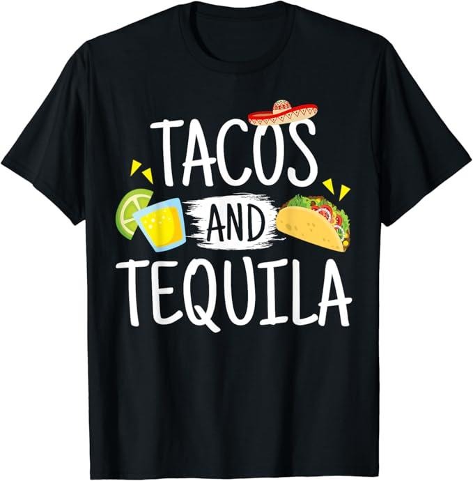 Funny Taco Shirts, Gifts For Mexican Food Lovers, Funny Tacos And Tequila T-Shirt Mexican Sombrero Menswear Top Casual Classic