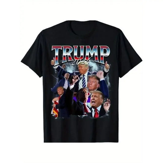 Funny Trump 2024 campaign 90s rap fashion bootleg style T-shirt, quality material Made in USA