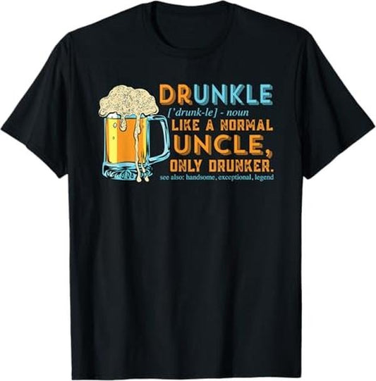 Funny Uncle Shirts, Gifts For Uncle, Like A Uncle but Only Drunker Christmas Gift Idea T-Shirt - Menswear Casual Cotton