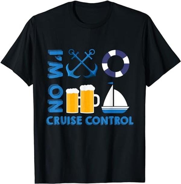 Funny Vacation Shirt, I'm On Cruise Control Exciting Cool Vacation Novelty Shirt Menswear Casual Cotton