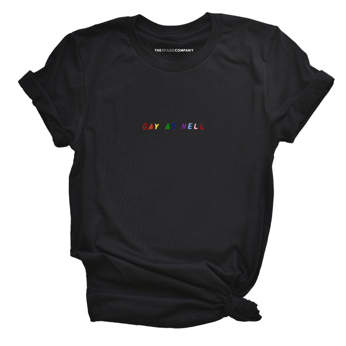 Gay As Hell Embroidery Detail T-Shirt