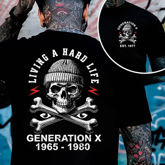 Generation X Custom Year Badass Generation T-shirt, Gen X FAFOT Shirt - 100% Cotton Top Unisex Comfort Womenswear Menswear, Custom Classic Collar Lovestyle{n002}2