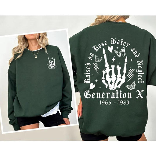 Generation X Shirt, Gen X TShirt, Gen X Colors TShirt, Generation X T-Shirt, Raised on Hose Water and Neglect Shirt, Funny Sarcastic T-Shirt