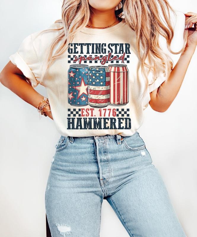 Getting Star Spangled Hammered T-Shirt, Memorial Day Shirt, 4th of July Shirt, Independence Day T-Shirt, Funny July 4th T-Shirt