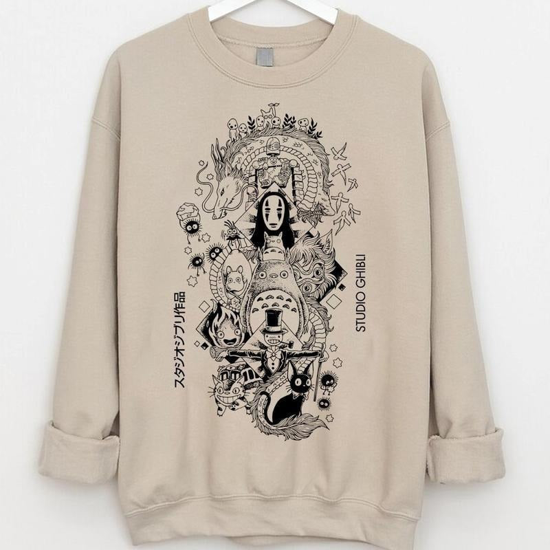 Ghibli Studio Sweatshirt T-Shirt, Ghibli Studio World Shirt, Howls Moving Castle Shirt, Spirited Away, Ghibli Studio Shirt, Hayao Miyazaki, My Neighbor Totoro Shirt, Ghibli Totoro Shirt, Ghibli No Face Shirt, Calcifer Shirt, Trending Ghibli Shirt