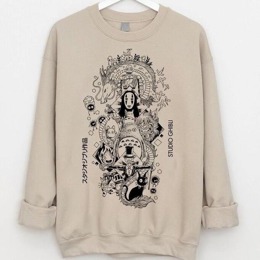 Ghibli Studio Sweatshirt T-Shirt, Ghibli Studio World Shirt, Howls Moving Castle Shirt, Spirited Away, Ghibli Studio Shirt, Hayao Miyazaki, My Neighbor Totoro Shirt, Ghibli Totoro Shirt, Ghibli No Face Shirt, Calcifer Shirt, Trending Ghibli Shirt