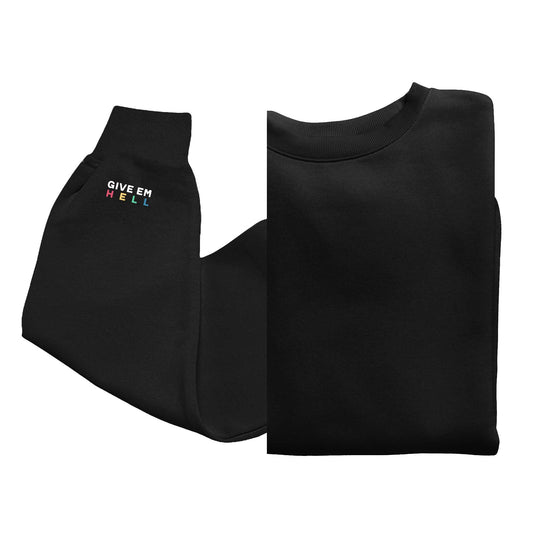 Give Em' Hell Embroidery Detail Sweatshirt