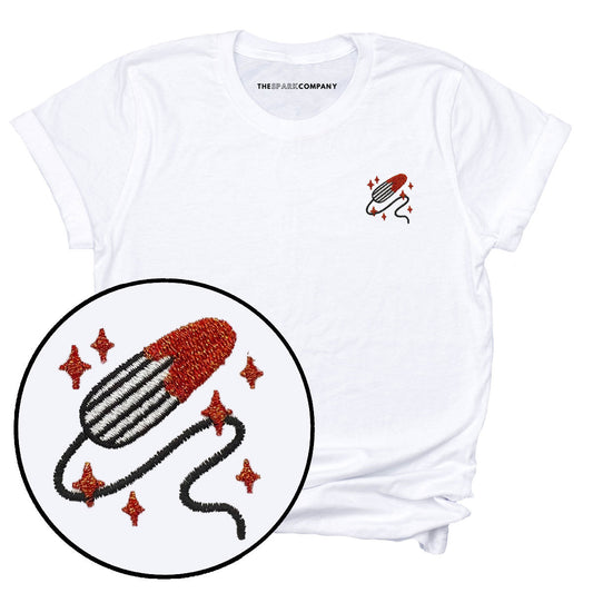 Glitter Tampon Embroidered T-Shirt