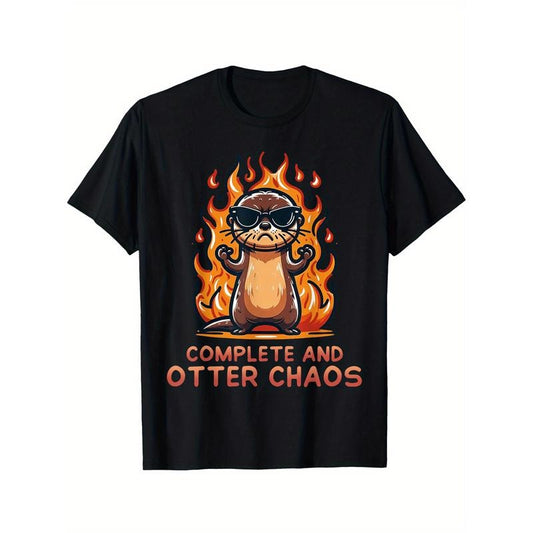 Graphic Otter Cartoon Complete And Otter Chaos Lover Animals T-Shirt made in usa