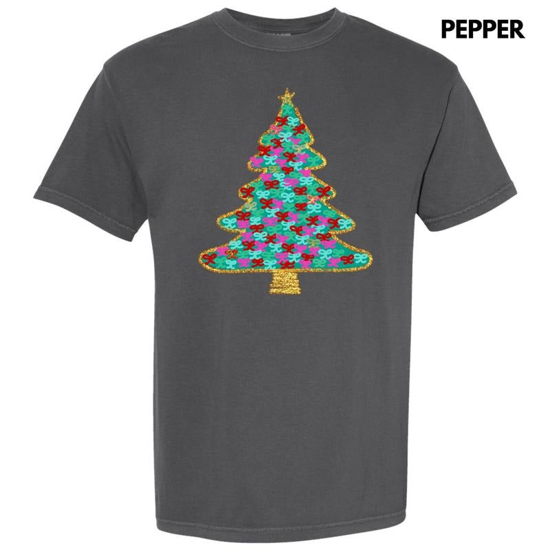 Green Bushel Of Bows Christmas Tree Comfort Colors T-Shirt 'NLB'