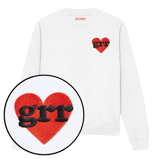 Grr Heart Embroidered Sweatshirt