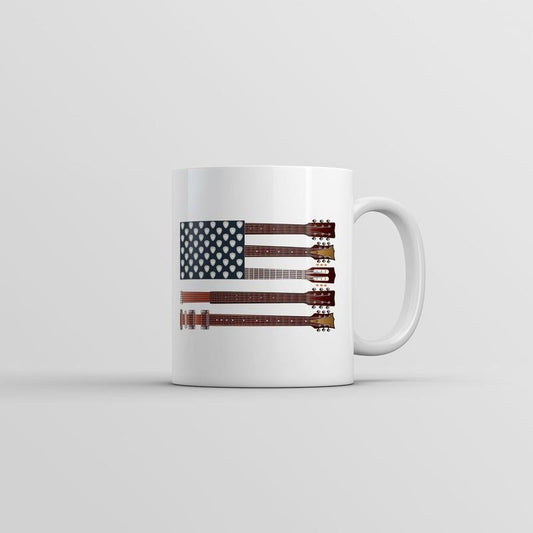 Guitar Flag Mug Awesome Rock And Roll Fourth Of July Coffee Cup-11oz Funny Coffee Mugs Ceramic Printed Drinkware Cup