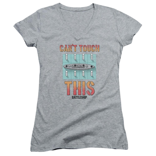 Battleship Can't Touch This - Juniors V-Neck T-Shirt