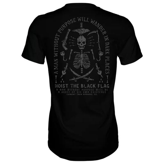 HOIST THE BLACK FLAG SKULL & BONES MEN'S T-SHIRT, HUMOR SHIRTS, FUNNY TEE SHIRT