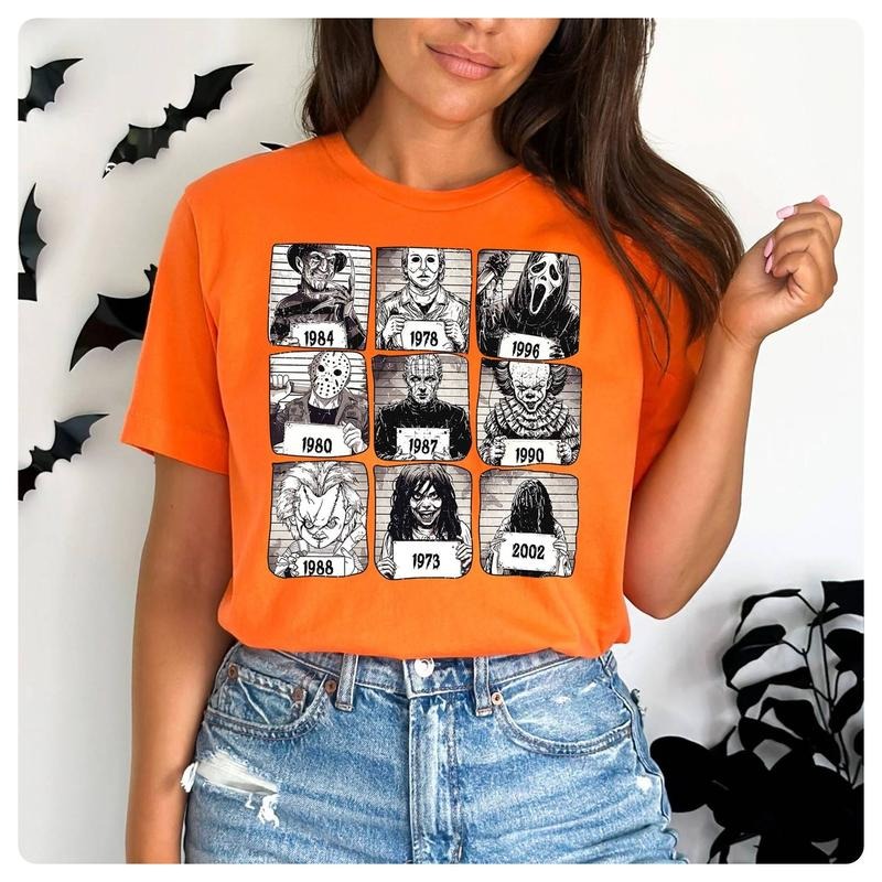 Halloween Creepy Legends   Mugshots   T-Shirt Halloween  s Shirt,   Friends T-shirts Halloween Party Tee 1980s   Movie Shirt