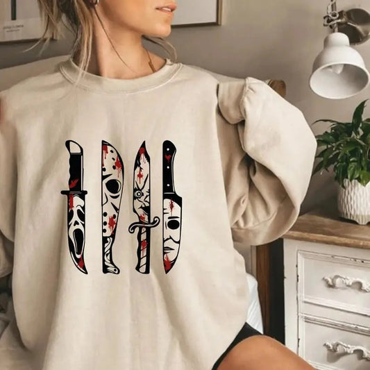 Halloween Friends Movie Characters Sweatshirt, Halloween Movie Characters Sweatshirt, Halloween Shirt, Halloween Sweatshirt