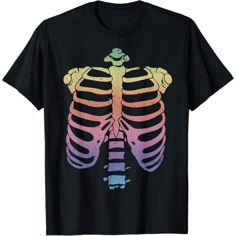 Halloween Skeleton Rib Cage T-Shirt Zombie Costume Tee Shirt T-Shirt made in usa