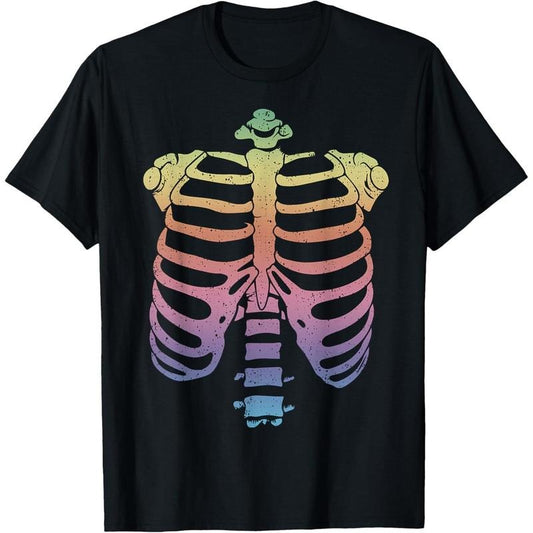 Halloween Skeleton Rib Cage T-Shirt Zombie Costume Tee Shirt T-Shirt made in usa