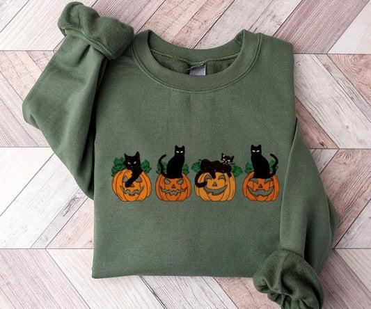 Halloween Sweatshirt, Cat Sweatshirt, Ghost Shirt, Halloween Sweater, Halloween Cat Shirt, Cat Lover Shirt, Black Cat Shirt, Spooky Season  T-shirt, sweater and Hoodie