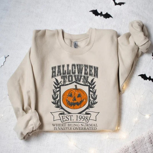Halloweentown University Pumpkin Sweatshirt, Halloweentown University Sweatshirt Halloween Town Est 1998 Sweatshirt Pumpkin Shirt Womens Halloween Sweatshirt