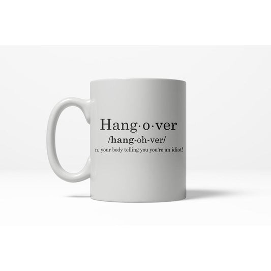 Hangover Definition Funny English Grammar Ceramic Coffee Drinking Mug  - 11oz Funny Coffee Mugs Ceramic Printed Drinkware Cup