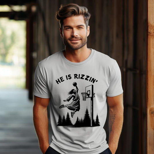 He Is Rizzin' Shirt, Funny Easter , Jesus Easter , Day Outfit, Jesus Basketball Easter, Humor Christian Shirt ,  T Shirt Sweatshirt, Hoodie