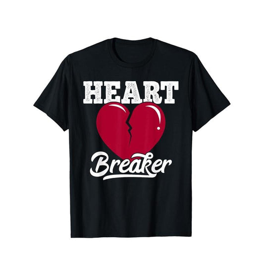 Heartbreaker Funny Valentines Day Novelty Graphic Printed Tee, Short Sleeve Boys Valentine'S Day T-Shirt for Boyfriend Bf Lover 100% Cotton made in usa