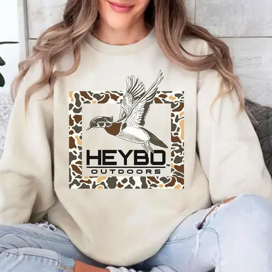 Heybo Outdoors Phesant Ducks Camoflauge Bottomland Unisex Hoodie - Sweater - T-shirt