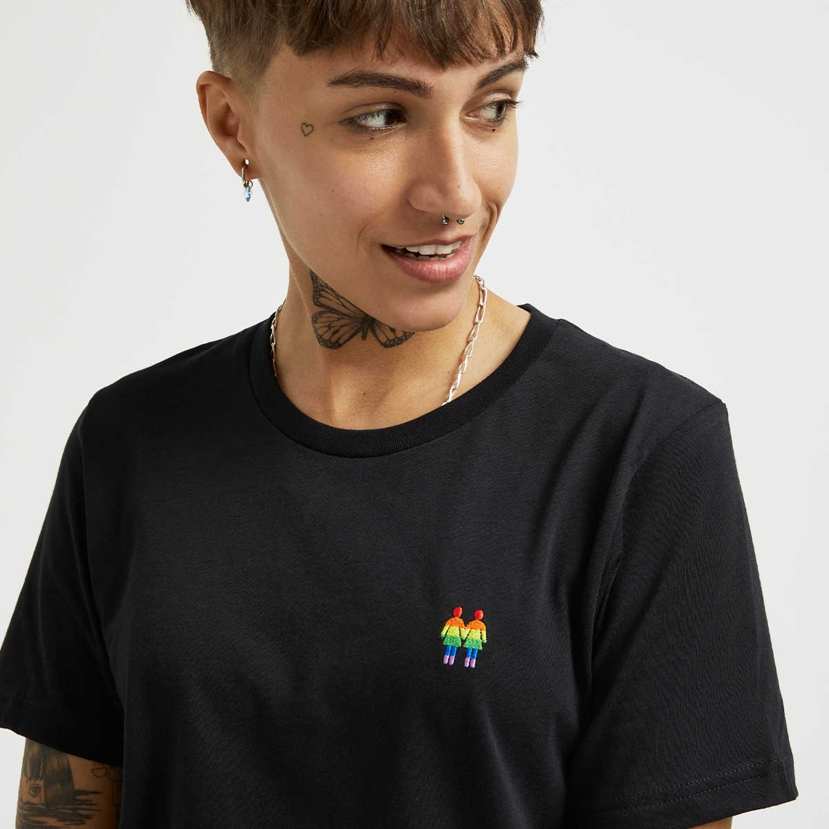 Holding Hands Embroidered Pride T-Shirt