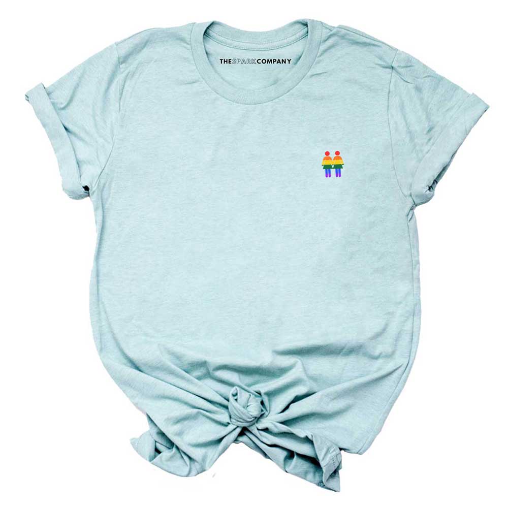 Holding Hands Embroidered Pride T-Shirt