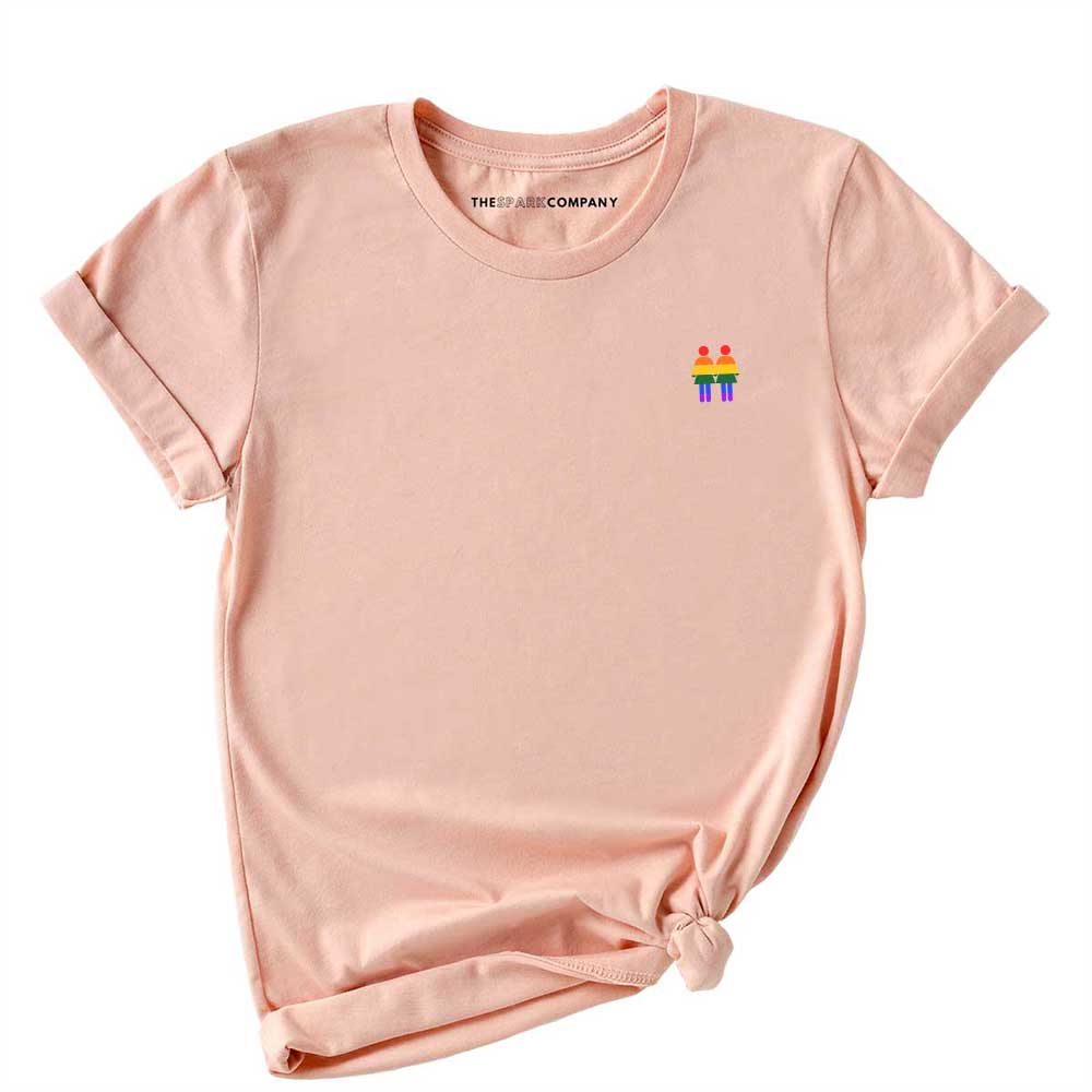 Holding Hands Embroidered Pride T-Shirt