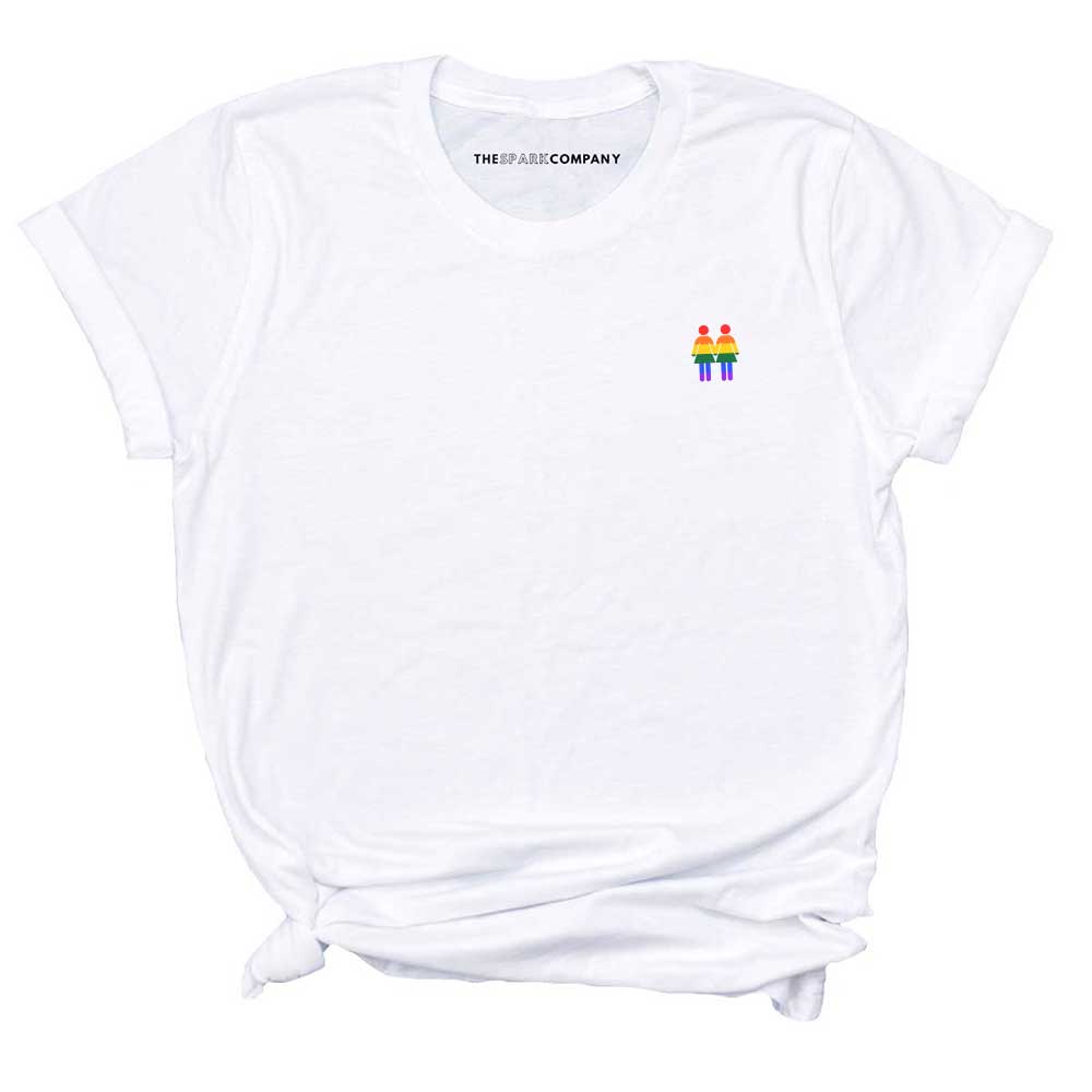 Holding Hands Embroidered Pride T-Shirt