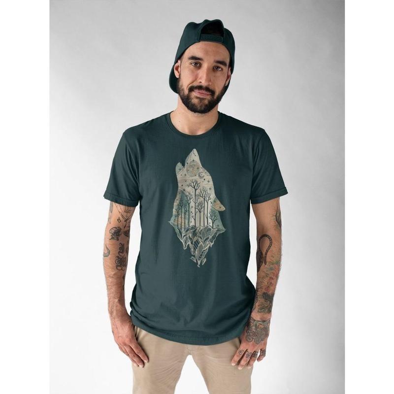 Howling Wolf Map T Shirt Hoodie SweaterWolves Forest Graphic Tee Wildlife Animal Wolverine Lover Boyfriend Gift Adventure Nature Outdoors Hiking Clothing