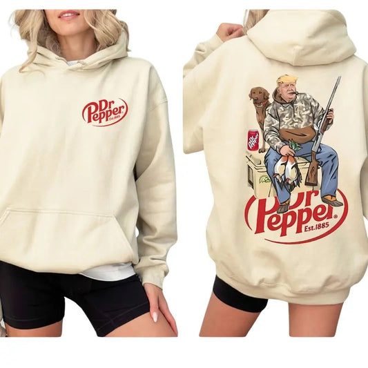 Hunter Trump With Dr Pepper Hoodie Sweatshirt T-shirt, Camo Hunter Trump Shirt, Hunting Dog Shirt, Election 2024 Gift, Hunting Season, Dr Pepper Shirt, Unisex For All