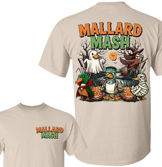 Hunting Mallard Mash Halloween Two-sided Unisex T-shirt, Funny Duck Hunt Tee, Mummy Mallard Spooky Season Shirt, Halloween Gifts