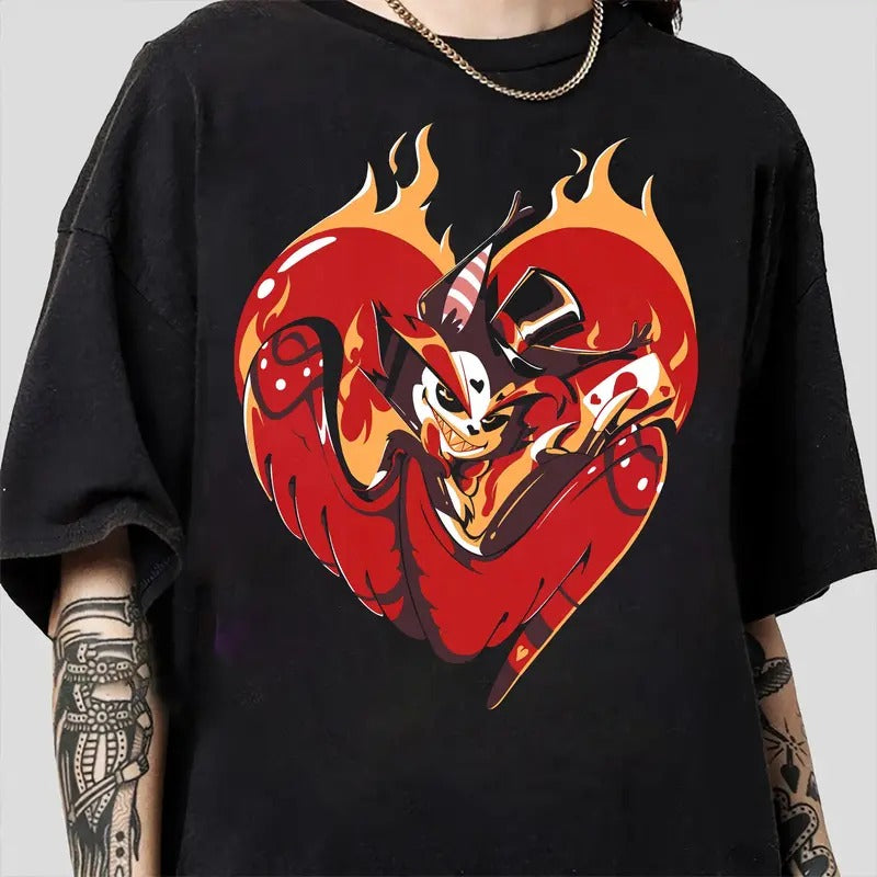 Husk T-Shirt, Hazbin Hotel Characters, Hazbin Hotel T-Shirt, Hazbin Hotel Cartoon , Birthday Gift for fan, Helluva Boss-3