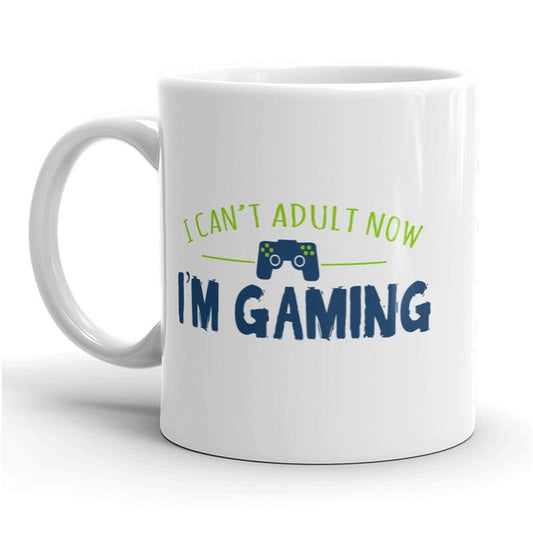I Can't Adult I'm Gaming Mug Funny Video Games Hobby Coffee Cup - 11oz Funny Coffee Mugs Ceramic Printed Drinkware Cup
