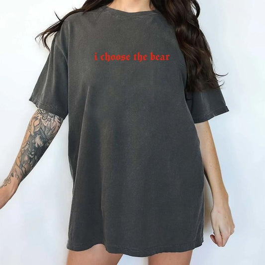 I Choose The Bear Shirt, Man Vs Bear Funny Tee, Always The Bear Unhinged Shirt, Team Bear T-shirt, Adult Humor Bear Comfy Fabric Oversized Graphic Tee, Women's Tops, Womenswear, Cotton Fabric Relaxed Fit Chic Style