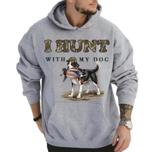 I Hunt with My Nova Scotia Duck Tolling Retriever Dog Unisex Crewneck Sweater, Hunting Camo Bottomland Duck Hunt Shirt