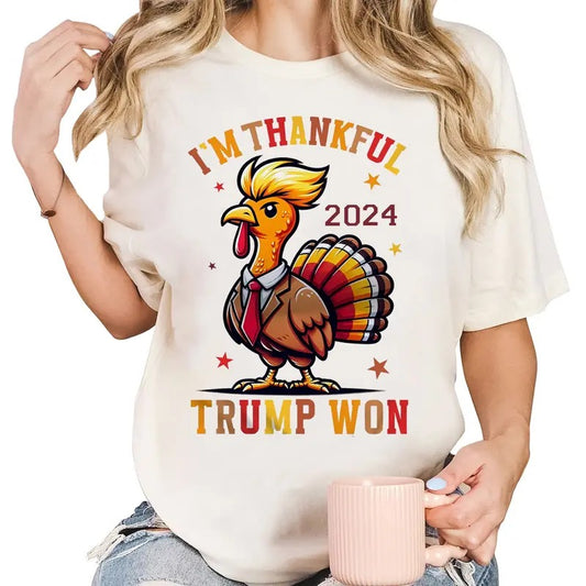 I'm Thankful Trump Won Shirt Trump Thanksgiving Shirt Trump 2024 MAGA Shirt, Funny Trump Turkey 45 47 Sweatshirt for Men Womenstyle{n002}2