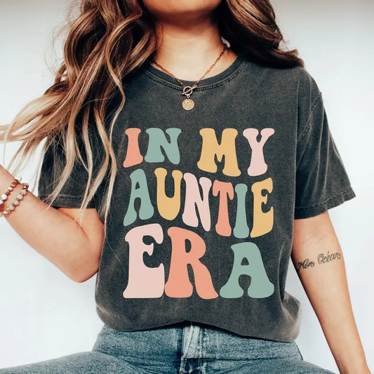 In My Auntie Era Shirt, Pregnancy Announcement To Sister, Auntie Shirt Gift, Unisex T-Shirt, Gifts For Aunt Women Her From Nephew Niece, Short Sleeve Tee Shirt, Gifts Ideas For Aunt, Gifts For Birthday