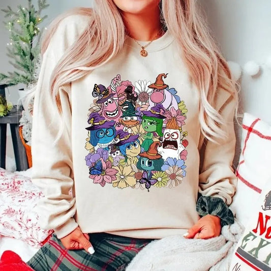 Inside Out Halloween Costume Floral Shirt, Inside Out Halloween Shirt, Inside Out 2 Movie 2024, Trick Or Treat Tees